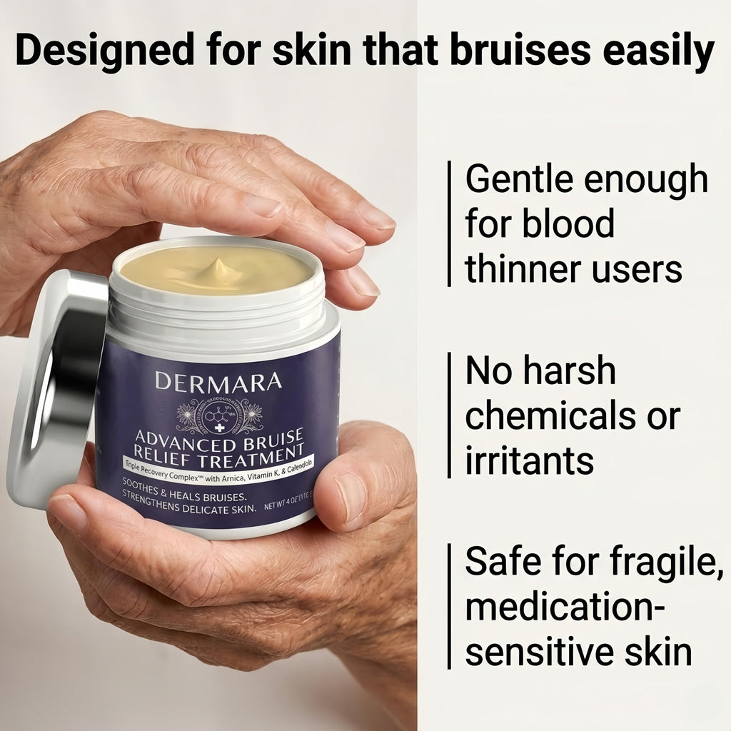 Bruise Cream, Vitamin K & Arnica Cream for Seniors with Thin Skin - Enhanced with Vitamin C & E for Skin Renewal, 4 Oz