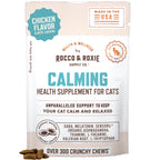 Rocco & Roxie Cat Calming Treats, Melatonin & Ashwagandha, Chews