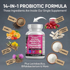 Clean Nutraceuticals Vaginal Probiotics for Women with Cranberry, D-Mannose, Prebiotics, pH Balance Support, Feminine Health, Urinary Tract Cleanse – Capsule Alternative to Gummies – 60 Count