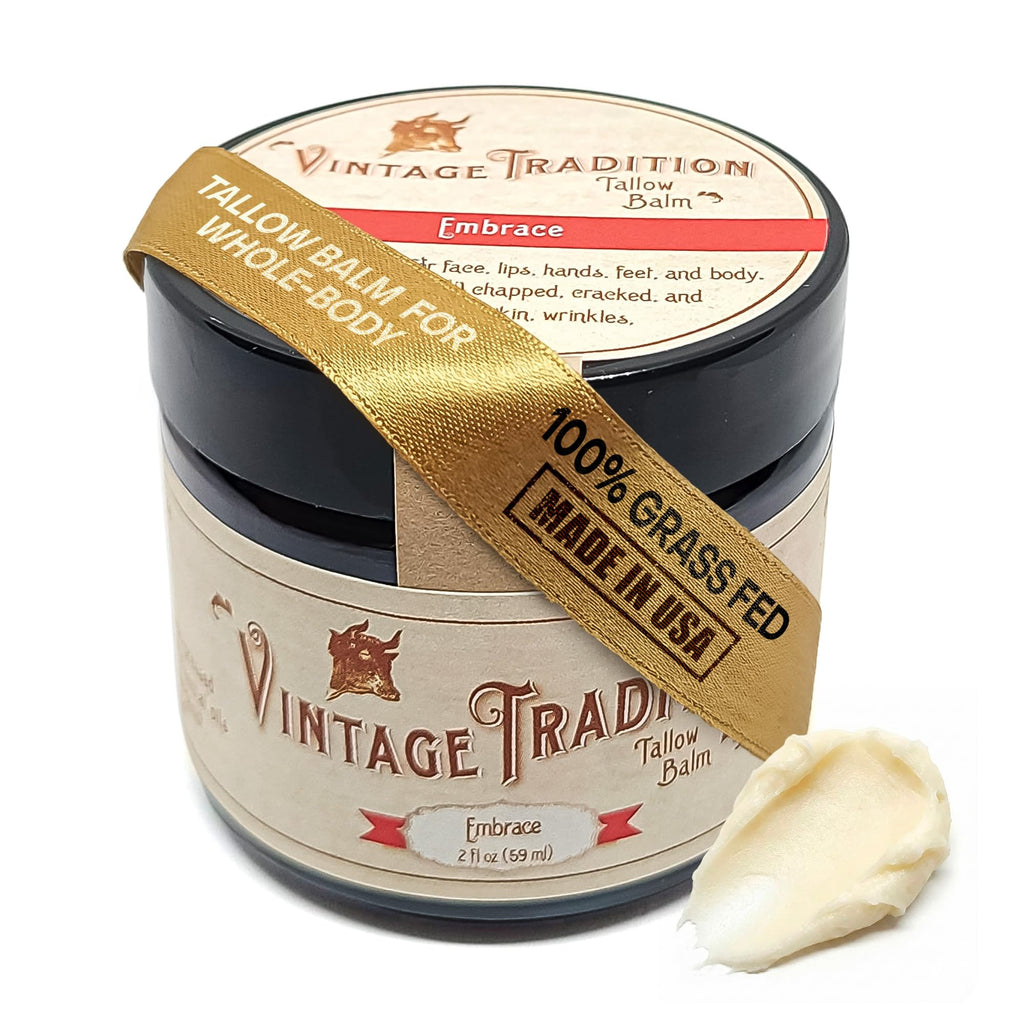 Buy now Vintage Tradition Beef Tallow All Purpose Balm - Healing, Hydrating Weather-Protecting Skin Care Salve Replaces Body Lotion, Hand Cream, More - Essential Oil, Olive Oil, and Grass-Fed Tallow, 2 fl oz. at indiglob india