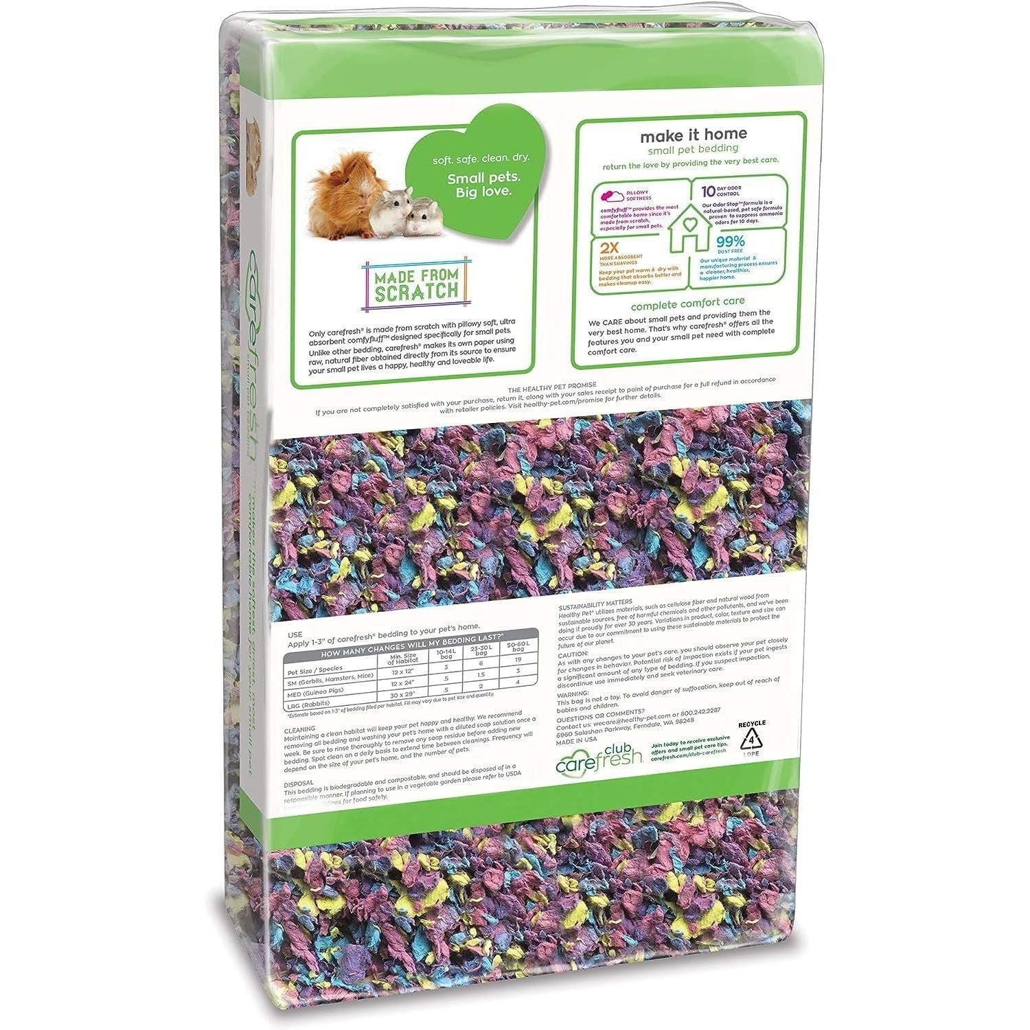 Buy now Carefresh 99% Dust-Free Confetti Natural Paper Small Pet Bedding with Odor Control, 23 L at indiglob india