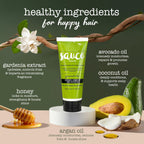 SAUCE Deep Conditioning Hair Mask, Guacamole Whip, 3.4 Fl Oz | Frizz Control for Dry, Damaged Hair, With Avocado, Honey, Monoi & Argan Oil, All Hair Types, Paraben & Sulfate-Free