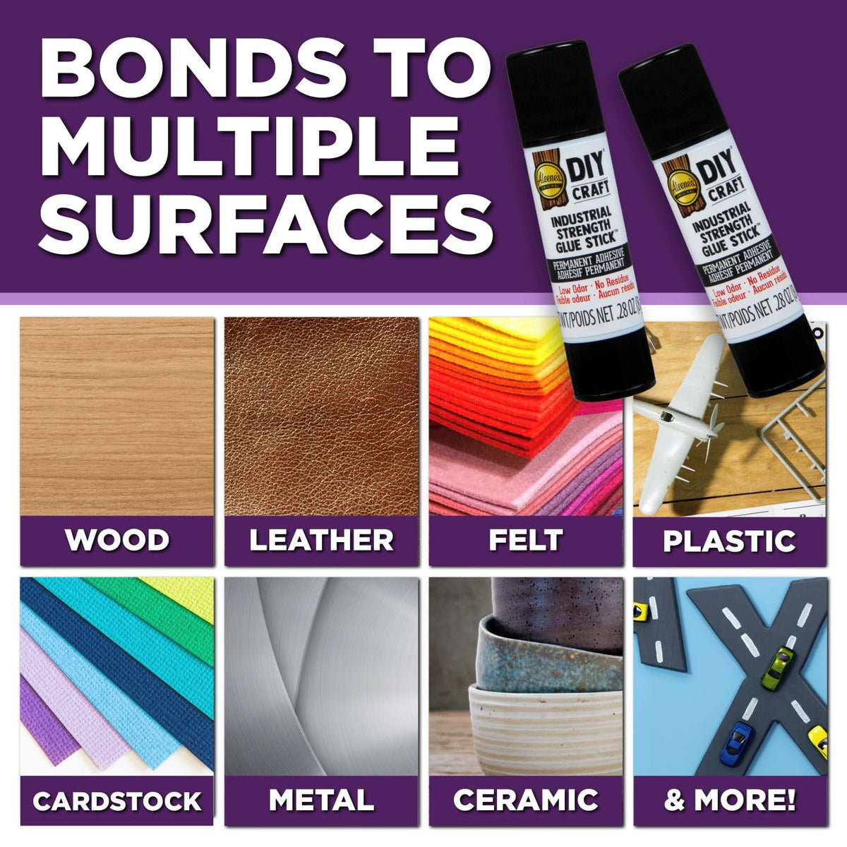 Aleene's DIY Craft Industrial-Strength Glue Sticks, Permanent Bond for Easy Repair, 2 Pack
