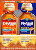 Buy now VICKS DayQuil & NyQuil SEVERE Honey Flavor Co-Pack, Cold & Flu Medicine, Relieves Headache, Fever, Sore Throat, Minor Aches & Pains, Nasal Congestion, Sinus Pressure, Stuffy Nose, and Cough, 2x12oz Default at indiglob india