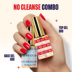 DND Base Gel & Top Gel No Cleanse Duo | Professional UV/LED Base Coat & No Cleanse Top Coat Set, Glossy Chip-Free Finish, Long Lasting Wear, Easy Soak Off Removal