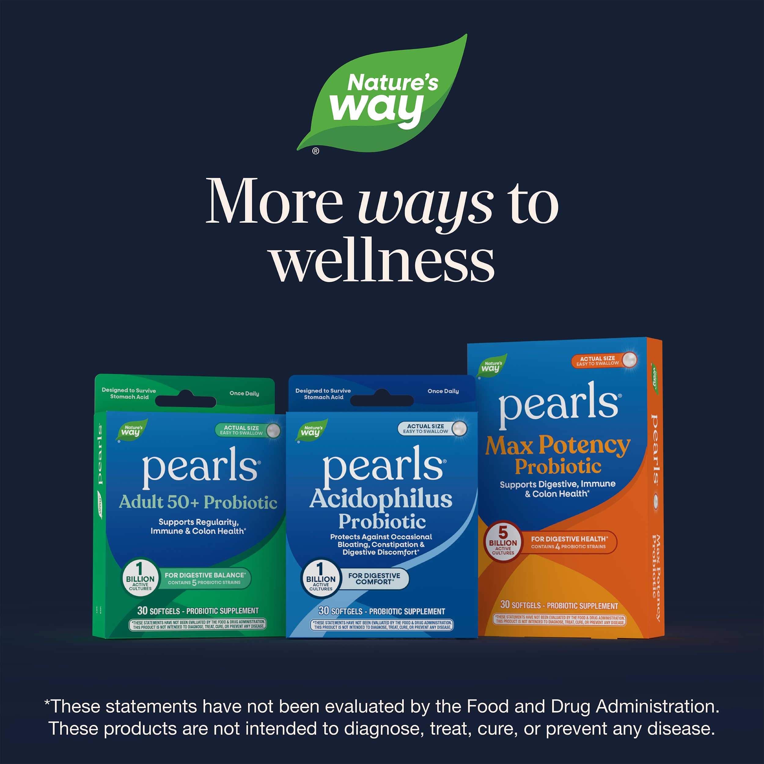 Nature's Way Probiotic Pearls Acidophilus Softgels, 1 Billion CFU, 90 ct | Supports Digestive Balance & Gut Health*, Reduces Occasional Constipation and Bloating*, 1 Billion CFU, No Refrigeration