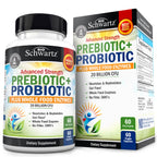 Advanced Prebiotics & Probiotics for Women & Men, 30 Capsules | Digestive Enzymes, L. Reuteri, Inulin Fiber for Immune, Digestive and Gut Health Support - Non-GMO, Gluten-Free, Dairy-Free