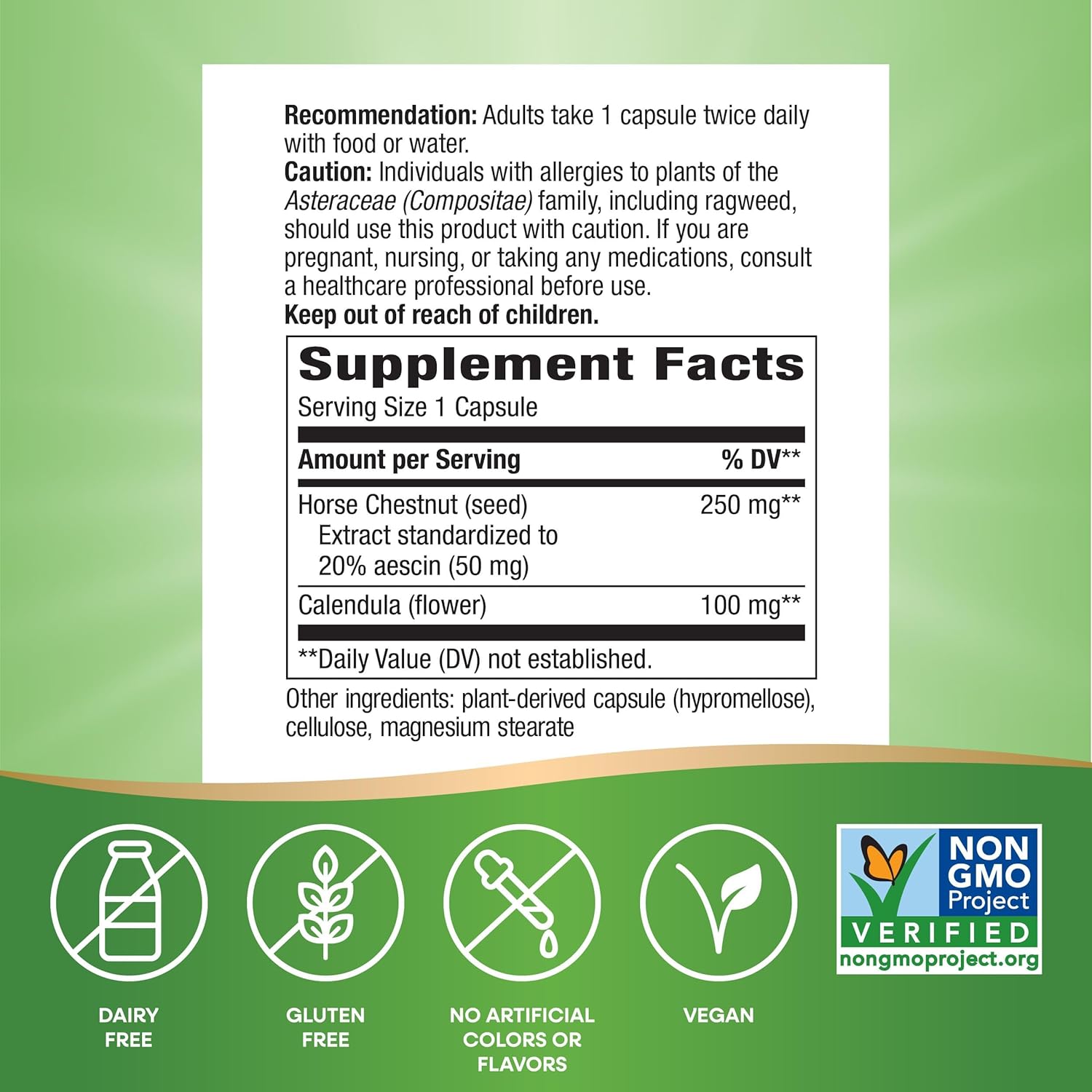 Buy now Nature's Way Horse Chestnut Extract, Premium Extract, Promotes Healthy Leg Veins*, 250 mg per Serving, Vegan, 90 Capsules (Packaging May Vary) at indiglob india