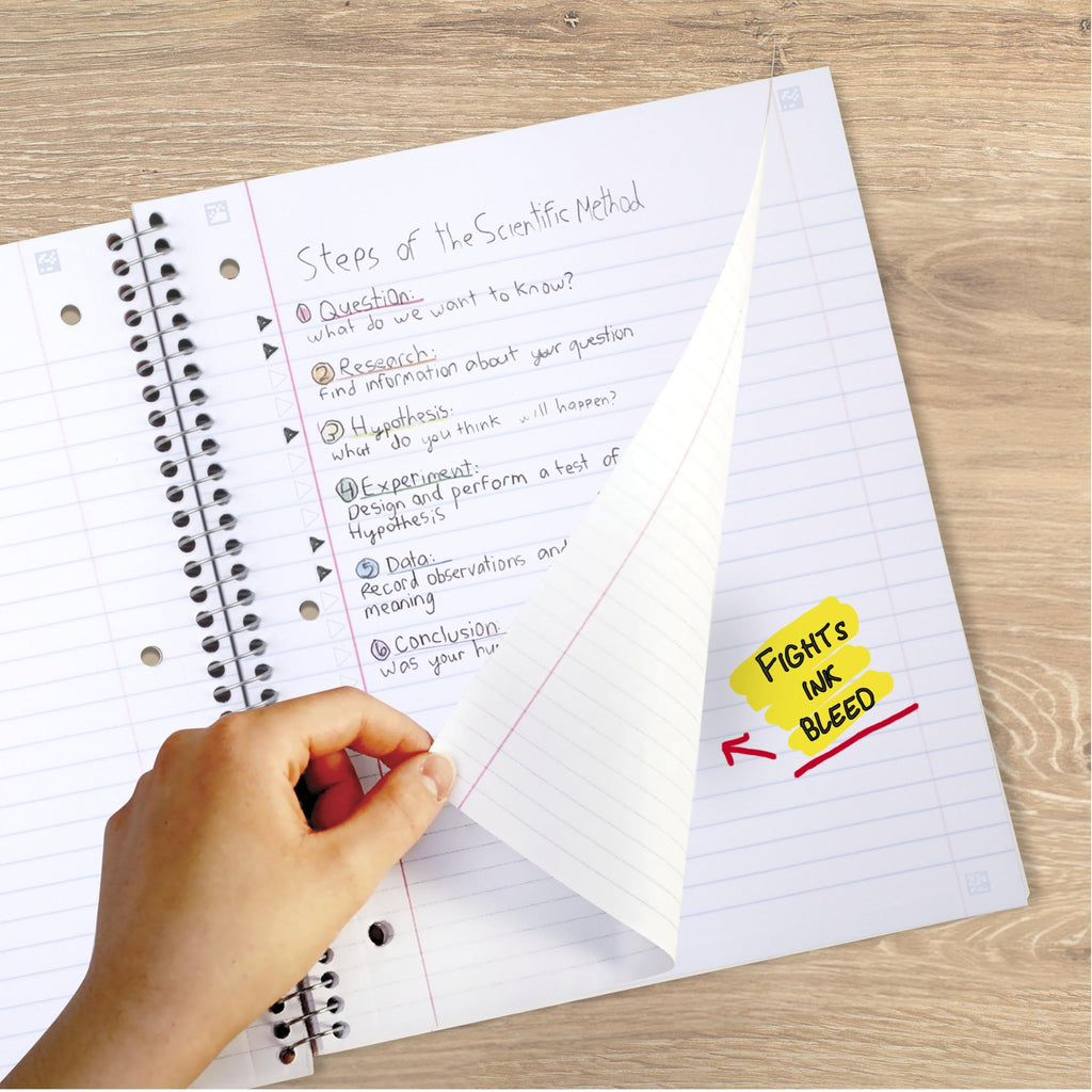 Five Star Spiral Notebook + Study App, 6 Pack, 1 Subject, Wide Ruled 8" x 10.5" Paper, 100 Sheets, Fights Ink Bleed, Water Resistant Cover, Assorted Colors (38042)