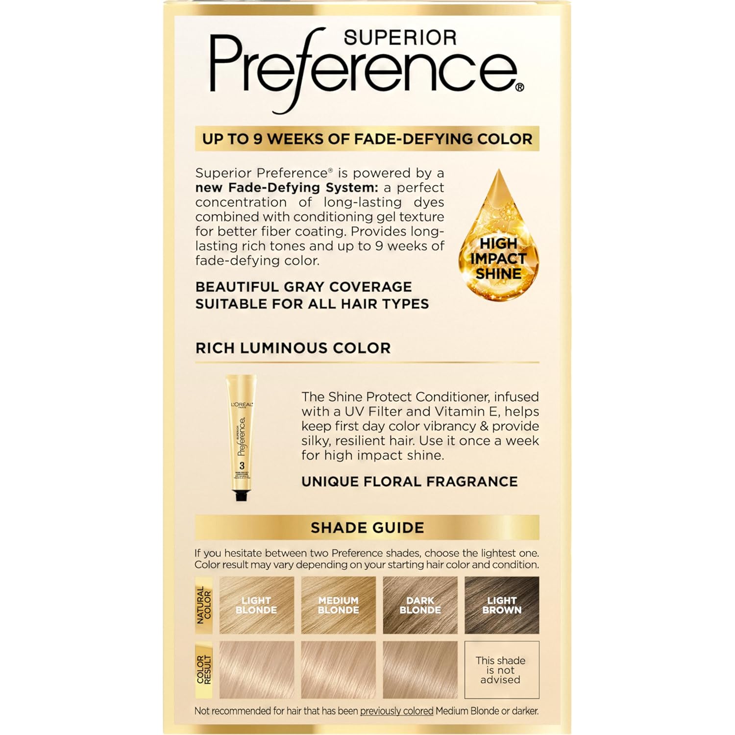 Buy now L'Oreal Paris Superior Preference Luminous Fade-Defying Permanent Hair Color, Hair Dye For Up to 9 Weeks of Radiance, Light Ash Blonde 9A, 1 Hair Dye Kit at indiglob india