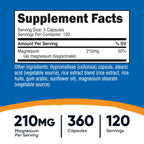 Nutricost Magnesium Glycinate Capsules (210mg) 360 Capsules | Magnesium Glycinate Supplement for Gentle Absorption