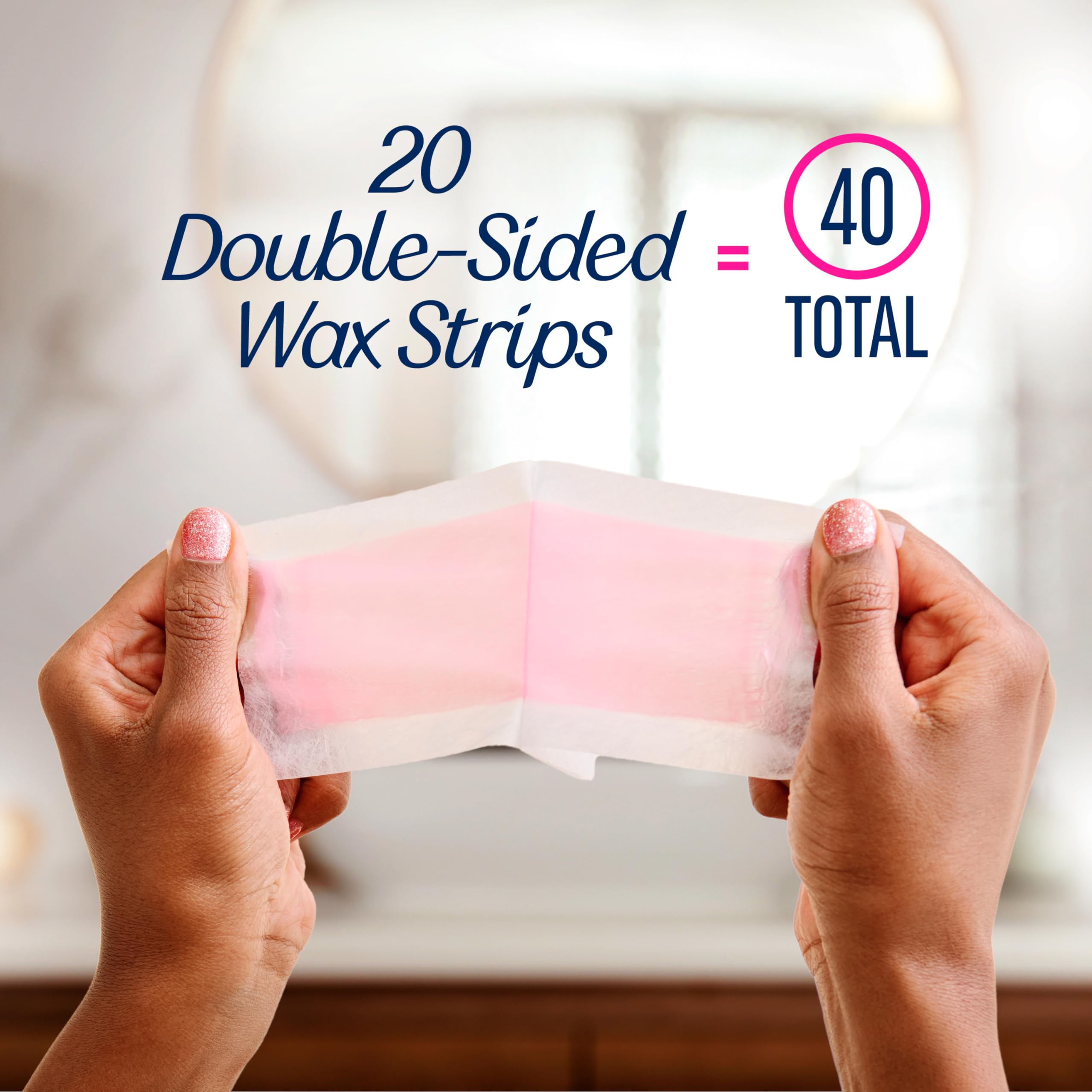 VEET Ready-To-Use Waxing Kit For Women | Wax Strips For Body Hair Removal, Wax Kit For Ingrown Hair Treatment, Personal Care Product, Hair Remover | 40ct Waxing Strips, 4ct Body Wipes
