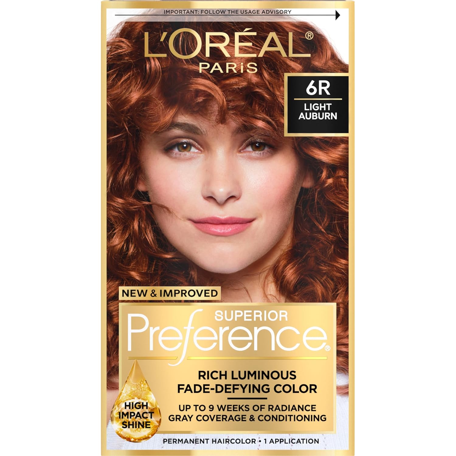 Buy now L'Oreal Paris Superior Preference Luminous Fade-Defying Permanent Hair Color, Hair Dye For Up to 9 Weeks of Radiance, Light Ash Blonde 9A, 1 Hair Dye Kit 6R Light Auburn 1 Count (Pack of 1) at indiglob india