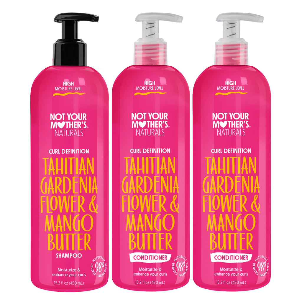 Not Your Mother's Naturals Curl Defining Shampoo and Conditioner | 15.2 fl oz Each - Tahitian Gardenia & Mango Butter - Suflate-Free Hair Products - For All Hair Types