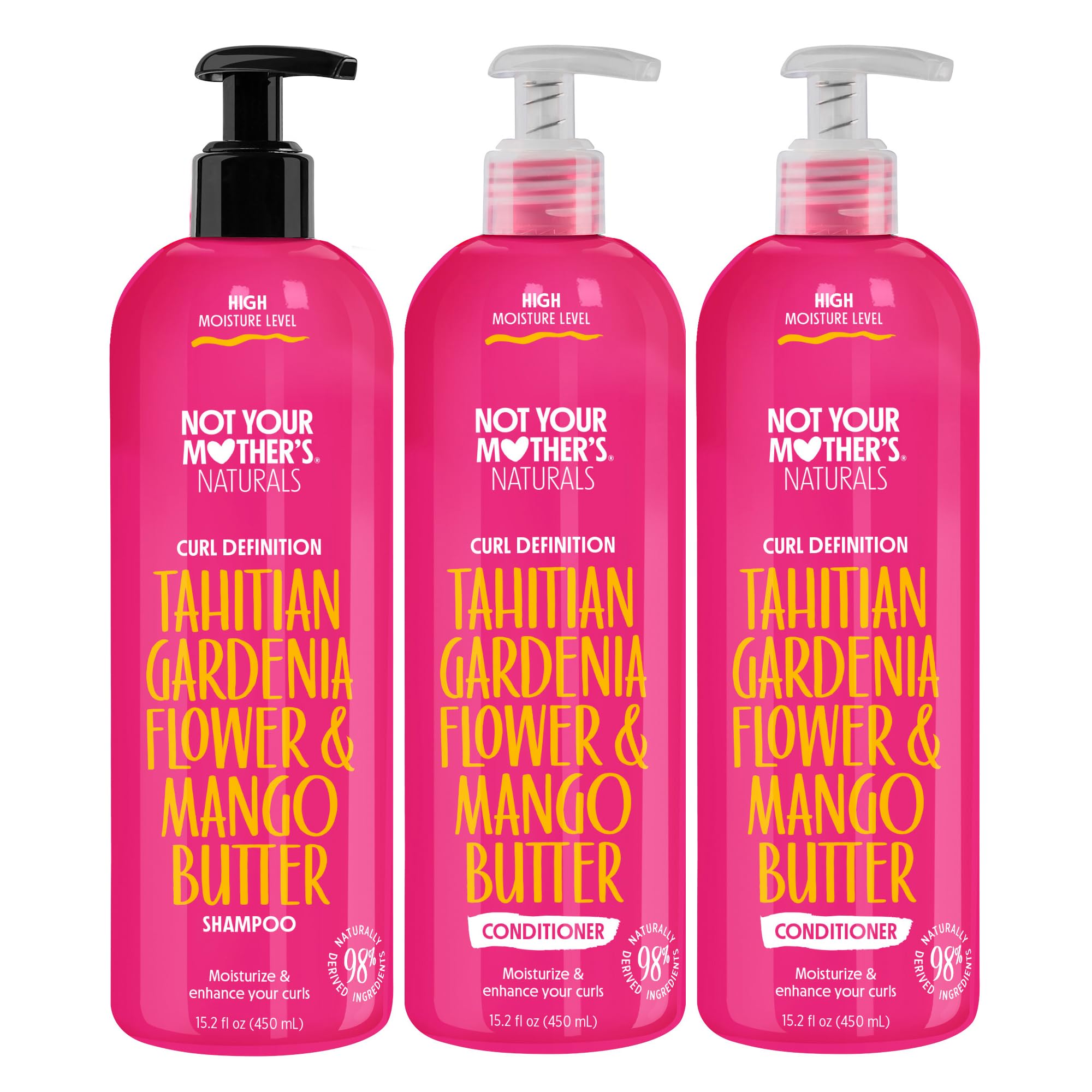Not Your Mother's Naturals Curl Defining Shampoo and Conditioner | 15.2 fl oz Each - Tahitian Gardenia & Mango Butter - Suflate-Free Hair Products - For All Hair Types