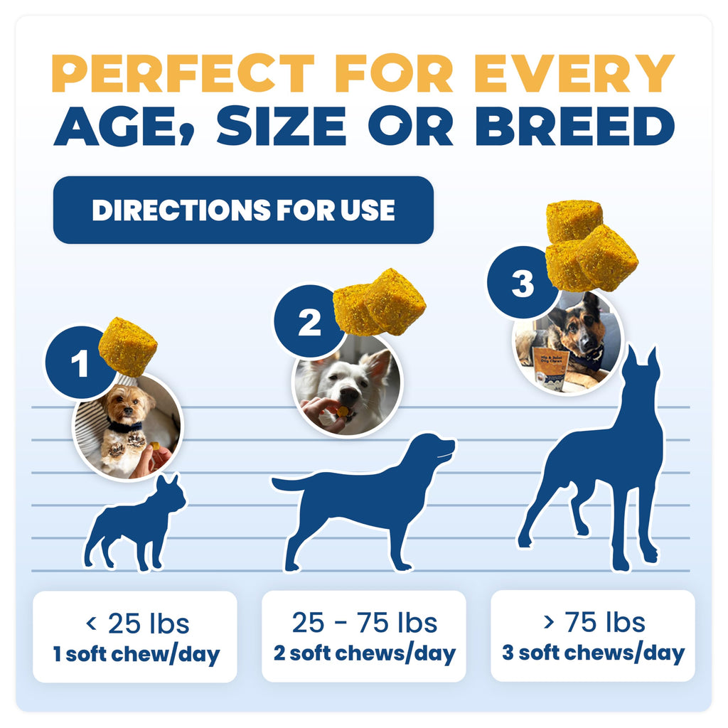 Jope Hip & Joint Supplement for Dogs Large, Medium, Small - Joint Chews w/UC-II® Collagen - Proven Better Than Glucosamine Chondroitin in Canine Health - Veterinarian Formulated, Omega 3 & Curcumin