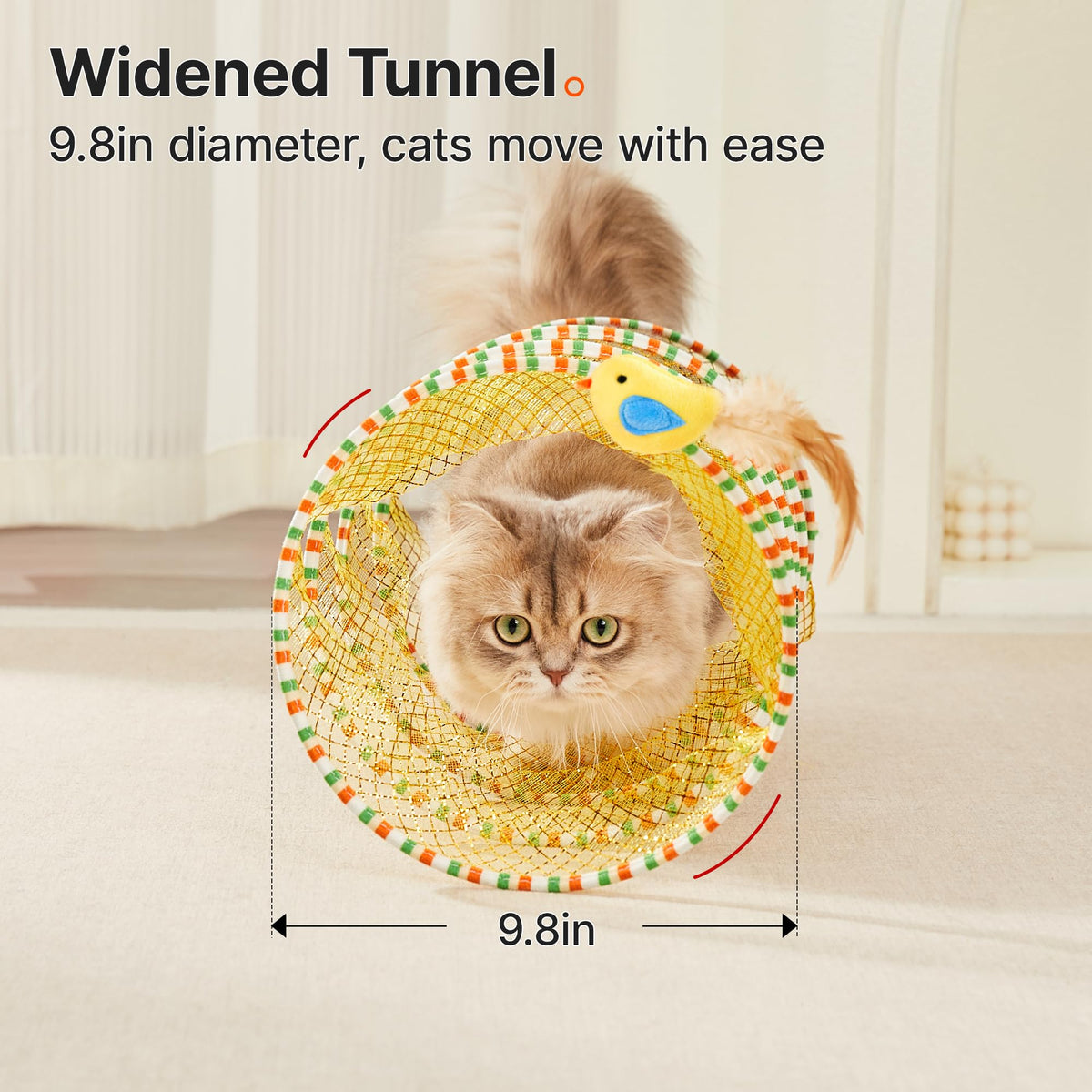 Potaroma Spiral Tunnel Cat Toy, Self Play Collapsible Spring Kitten Tunnel