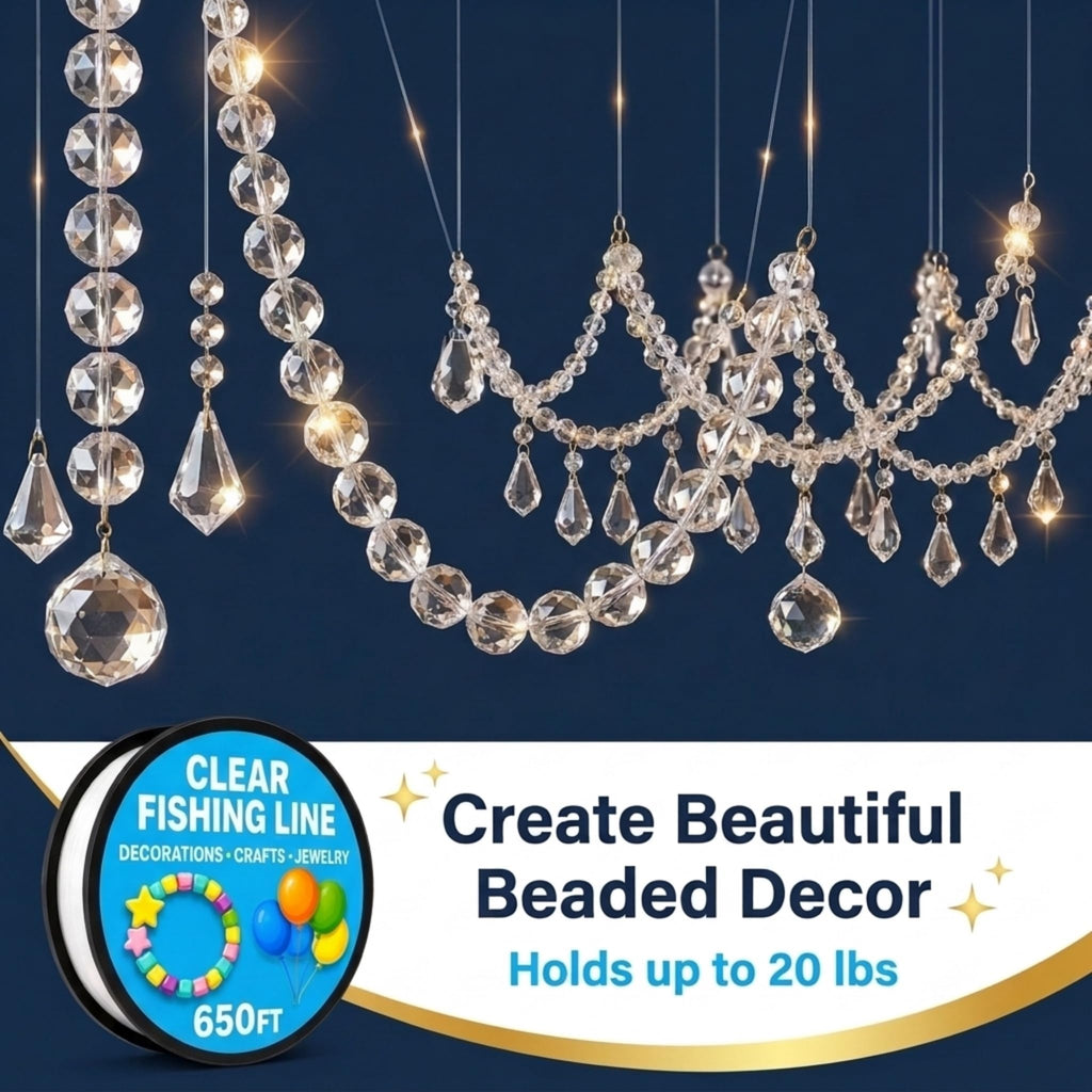 Clear Fishing Line for Crafts - Hanging Decorations - Clear String