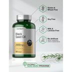Horbaach Black Seed Oil Cold Pressed Softgel Capsules | 2000mg | 120 Count | Supplement with Omega 6 and 9 | Nigella Sativa | Non-GMO and Gluten Free