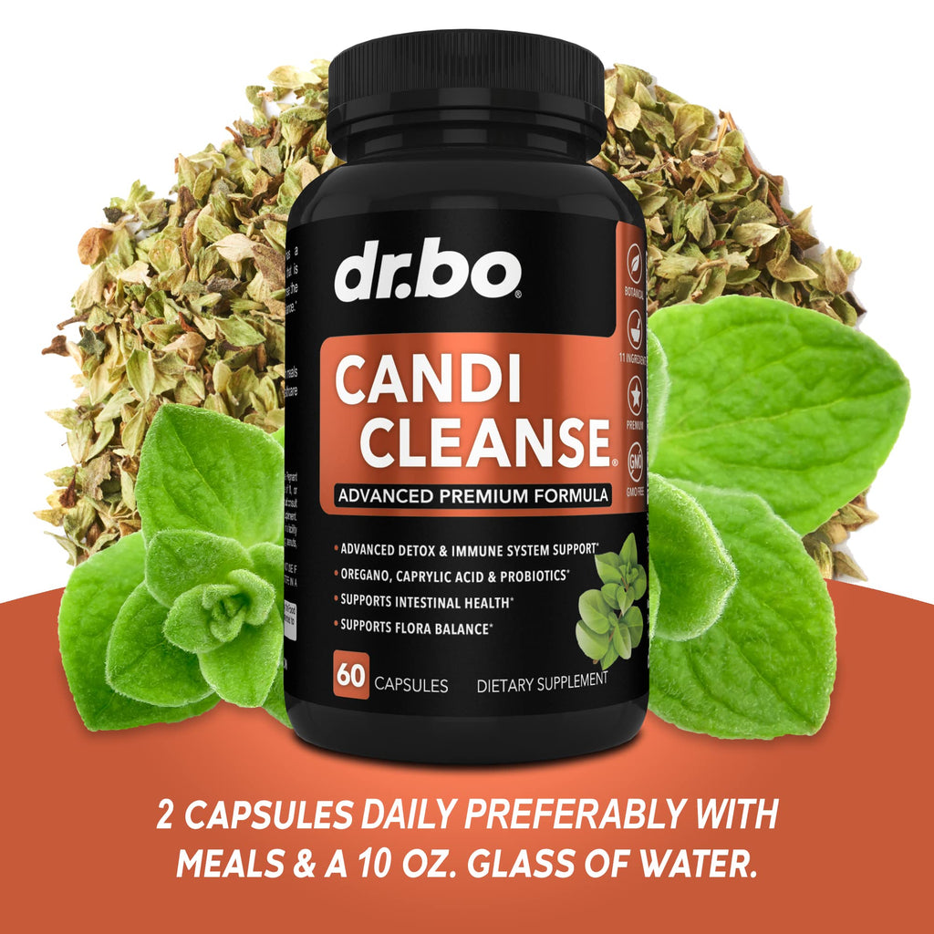 Candi Cleanse Support Supplement Pills - Anti Overgrowth Supplements for Women & Men - Extra Strength Balance Control Probiotic Complex Cleanser - Natural Oral Herbal Oregano & Caprylic Acid Capsules