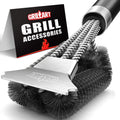 GRILLART Grill Brush and Scraper,18'' Deluxe Adjustable Handle BBQ Cleaner
