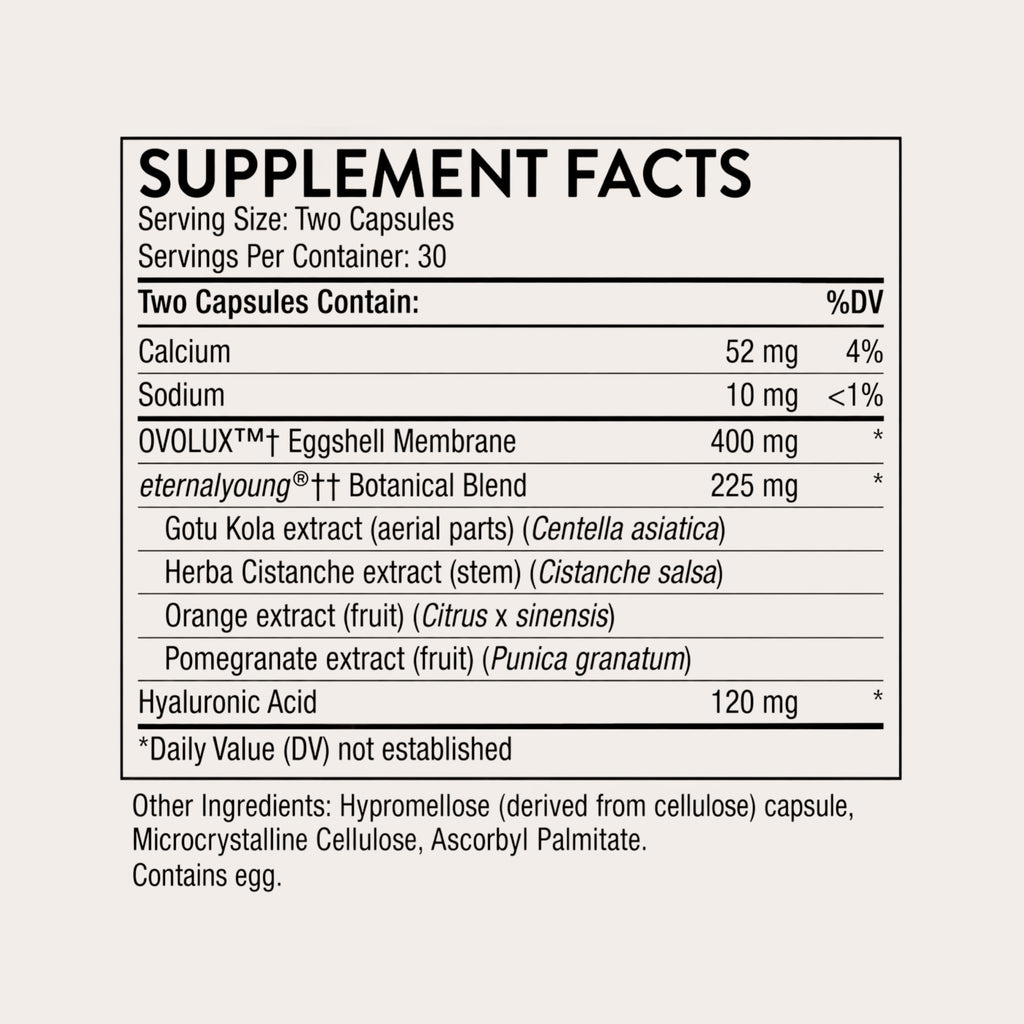 THORNE Radiant Skin Complex, Hyaluronic Acid & Ovolux, 60 Capsules