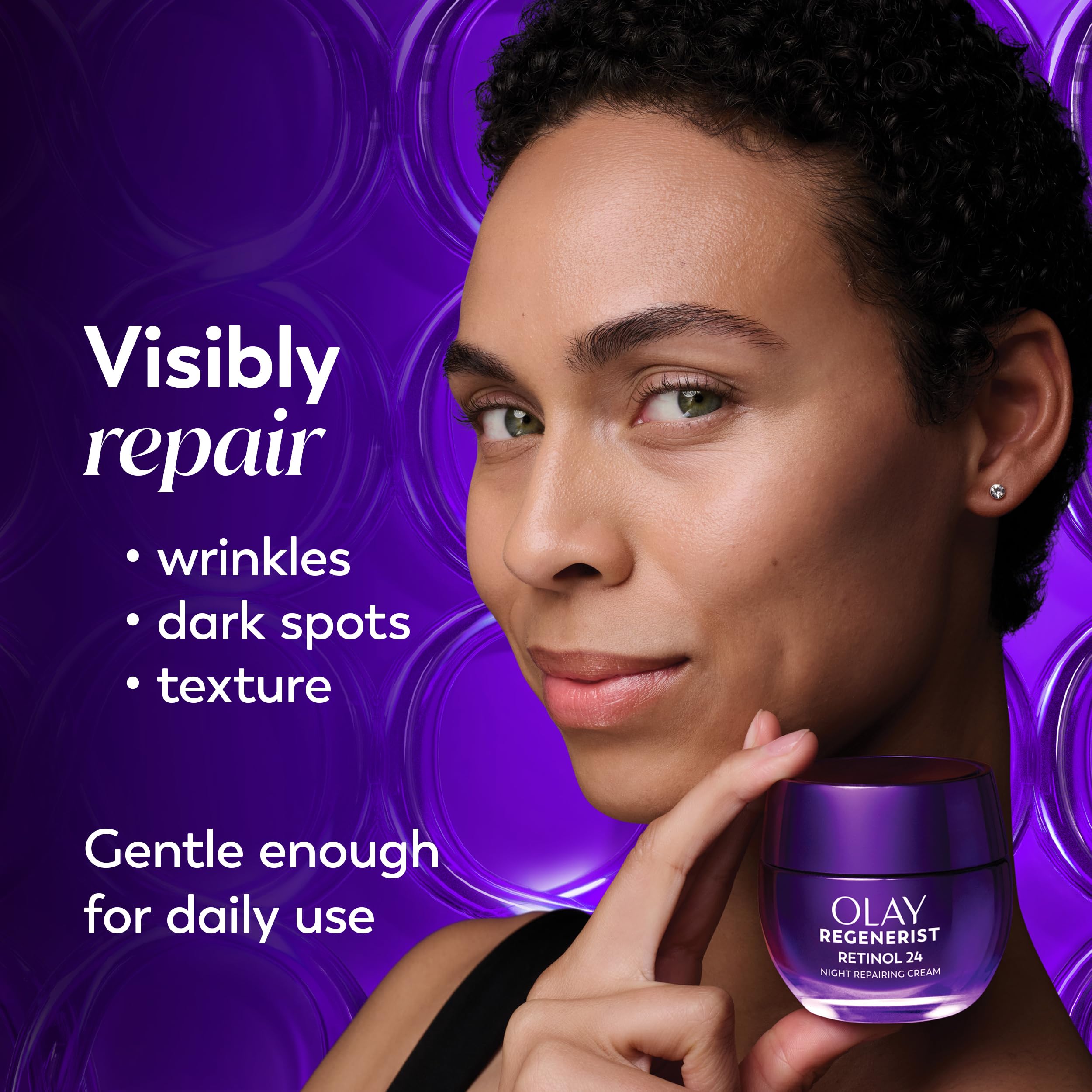 Buy now Olay Retinol Night Cream for Women, Anti-Aging Face Moisturizer, Fragrance-Free, Non Greasy - Anti-Wrinkle, Smooth Fine Lines, Hydrating Skin Care - Triple Collagen Cream, Peptide, Niacinamide, 1.7oz at indiglob india