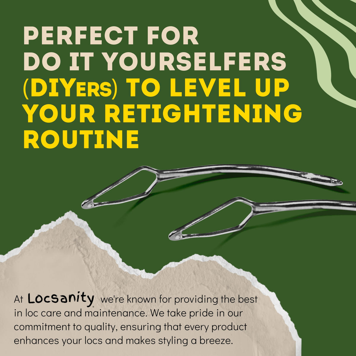 Locsanity Interlocking Tool for Microlocs - Curved Ergonomic Retightening Tool for Dreadlocks, Sisterlocks & Medium Locs Maintenance - DIY Hair Tool Kit