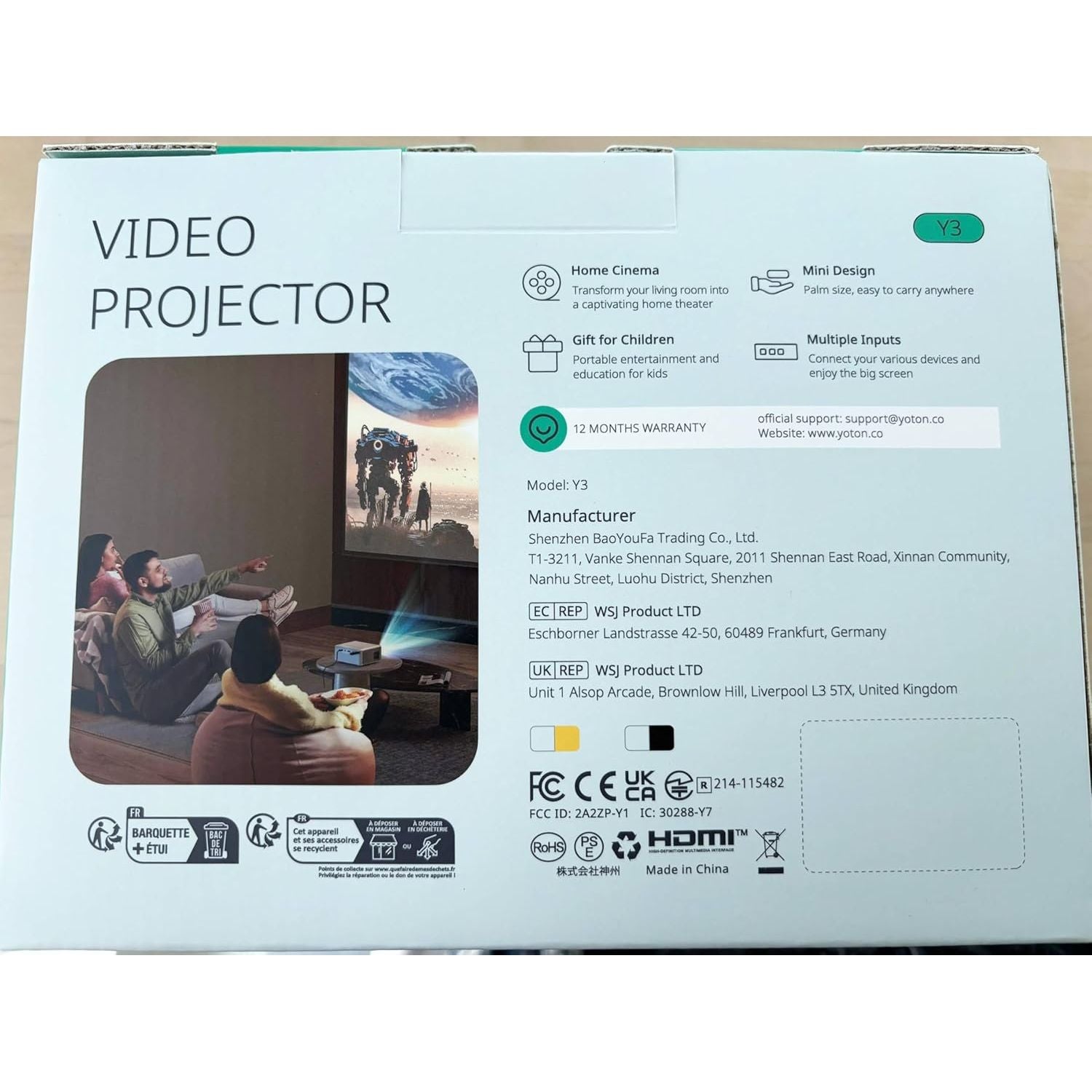 Buy now Yoton Mini Projector, Portable Phone small projector 1080P Full HD Supported for iOS/Android/Laptop, Video Projector Y3 Compatible with Fire Stick, HDMI, USB, PS5, Xbox at indiglob india