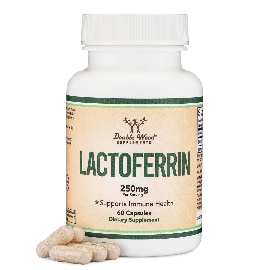 Lactoferrin 250mg Bioferrin, Immune, Gut + Iron Absorption, 60 Capsules | Immune, Gut + Iron Absorption Supplement, Patented Bioferrin, 250mg per Serving, Partially Iron-Saturated, No Taste