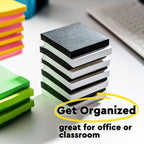 Post-it Super Sticky Notes, 5 Sticky Note Pads, 3 x 3 in., School Supplies, Office Products, Sticky Notes for Vertical Surfaces, Monitors, Walls and Windows, Black Onyx