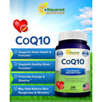 CoQ10 400mg - 200 Capsules - Co Q 10 Supplement - Coenzyme Q10 Pills - CQ10 | Max Strength CoQ 10 - High Absorption Ubiquinone Powder - CO Q-10 Enzyme Vitamin Alternative to Softgels & Gummies