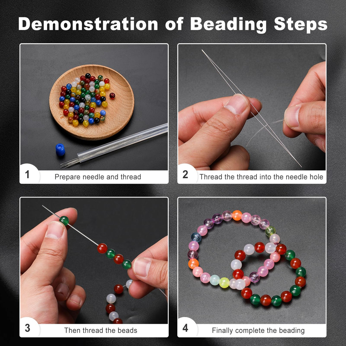 18 Pcs Collapsible Beading Needles for Seed Beads, Big Eye Beading Needle for Jewelry Making with Bottle