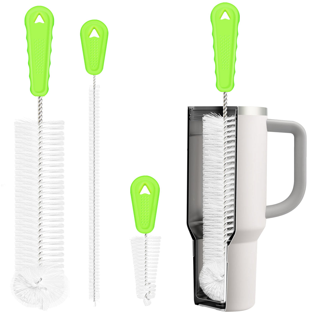 Rnoafmu Bottle Brush Set of 3, 14'' Water Bottle Brush & 13'' Straw Cleaner