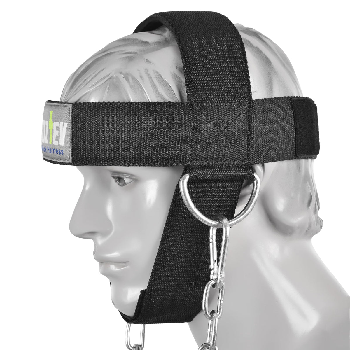 Neck Harness with Heavy-Duty Chain - Adjustable Head and Chin Straps for Neck Strength and Pain Relief