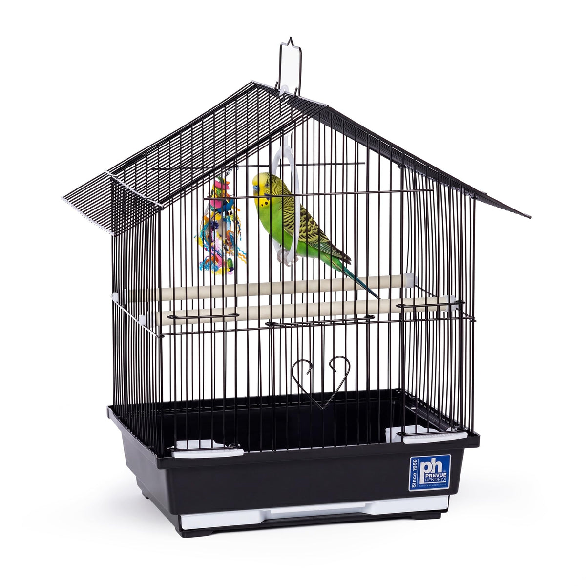 Prevue Pet Parakeet Manor Bird Cage with Handle Easy Storage - Black