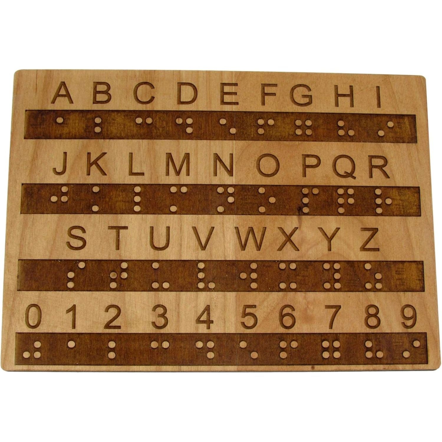 Buy now Creative Escape Rooms Made in USA - Raised Dots Braille Alphabet and Number Wood Board - Learn Braille - Tactile Montessori - Teaching Aid Default at indiglob india