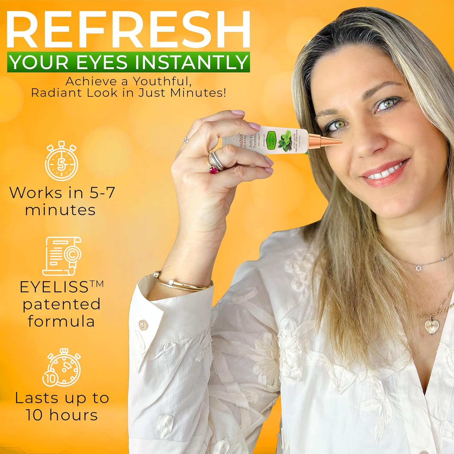 Buy now Puffy Eye Treatment Instant results â€“ Naturally Eliminate Wrinkles, Puffiness, Dark Circle and Bags in Minutes â€“ Hydrating Eye Cream w/ Green Tea Extract, Dead Sea Minerals by SEAMANTIKA â€“ .8 fl.oz. at indiglob india