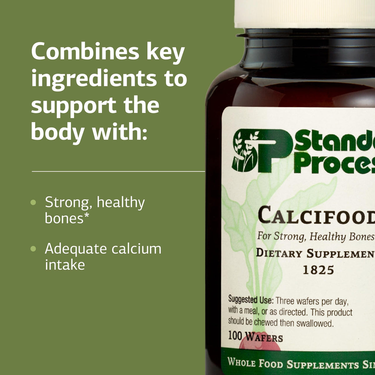Standard Process Calcifood, Bone Strength & Calcium Absorption, 100 Wafers