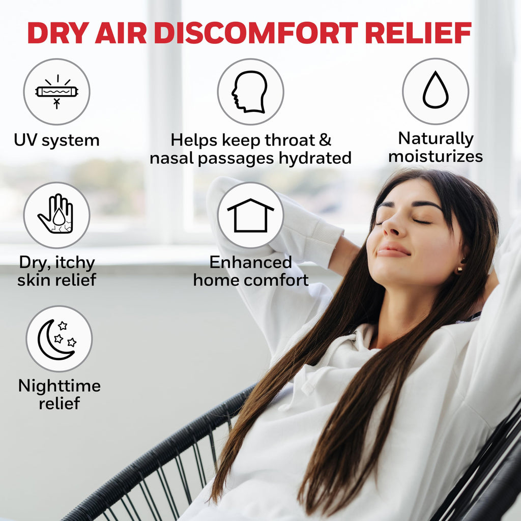 Buy now Honeywell Cool Moisture Humidifier For Bedroom, Medium Rooms, 1.1 Gallon, Invisible Moisture Humidifier for Baby, Kids, Quiet, Easy to Clean, UV Technology, Black, HCM350B at indiglob india