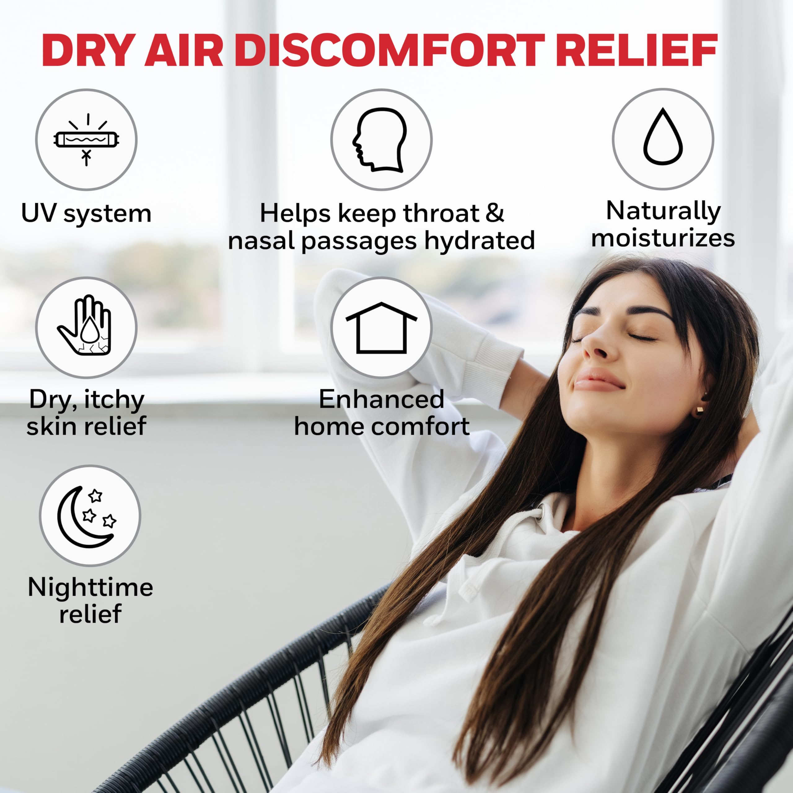 Buy now Honeywell Cool Moisture Humidifier For Bedroom, Medium Rooms, 1.1 Gallon, Invisible Moisture Humidifier for Baby, Kids, Quiet, Easy to Clean, UV Technology, Black, HCM350B at indiglob india