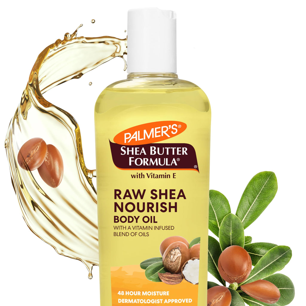 Palmer's Shea Formula Raw Shea Body Oil with Vitamin E, Deep Body Moisturizer to Soothe & Nourish Dry, Sensitive & Eczema-Prone Skin, 8.5 oz (Pack of 12)