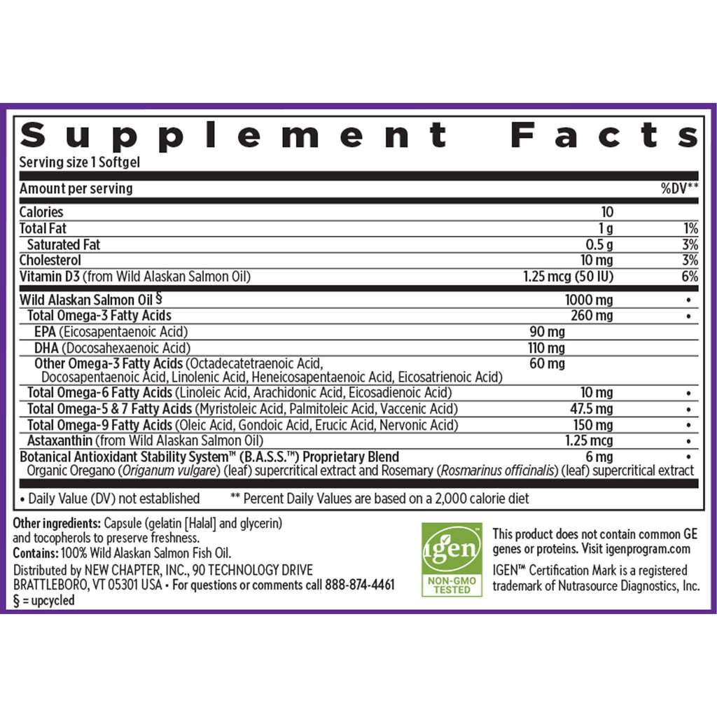New Chapter Omega-3 Complex Fish Oil Supplement, 30 Count