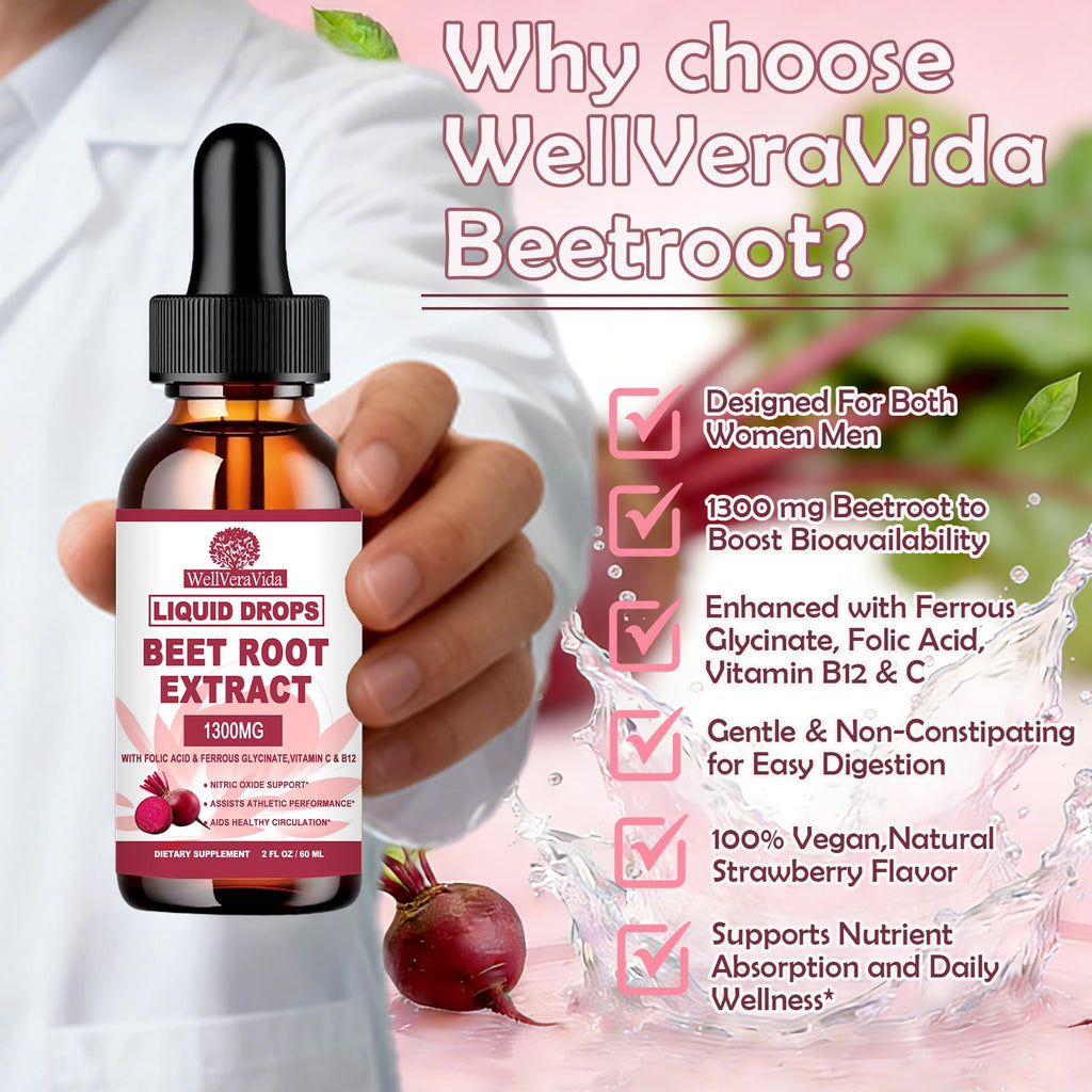 Beet Root Supplement Liquid Drops, Beet Root Capsules & Powder Alternative