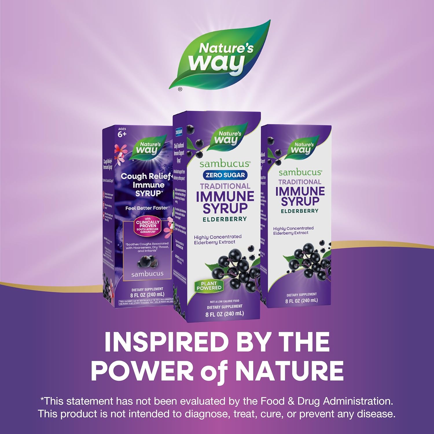 Buy now Natureâ€™s Way Sambucus Zero Sugar Traditional Immune Syrup, Highly Concentrated Black Elderberry Extract, Traditional Immune Support*, Sugar-Free, Berry Flavored, 8 Fl Oz (Packaging May Vary) at indiglob india