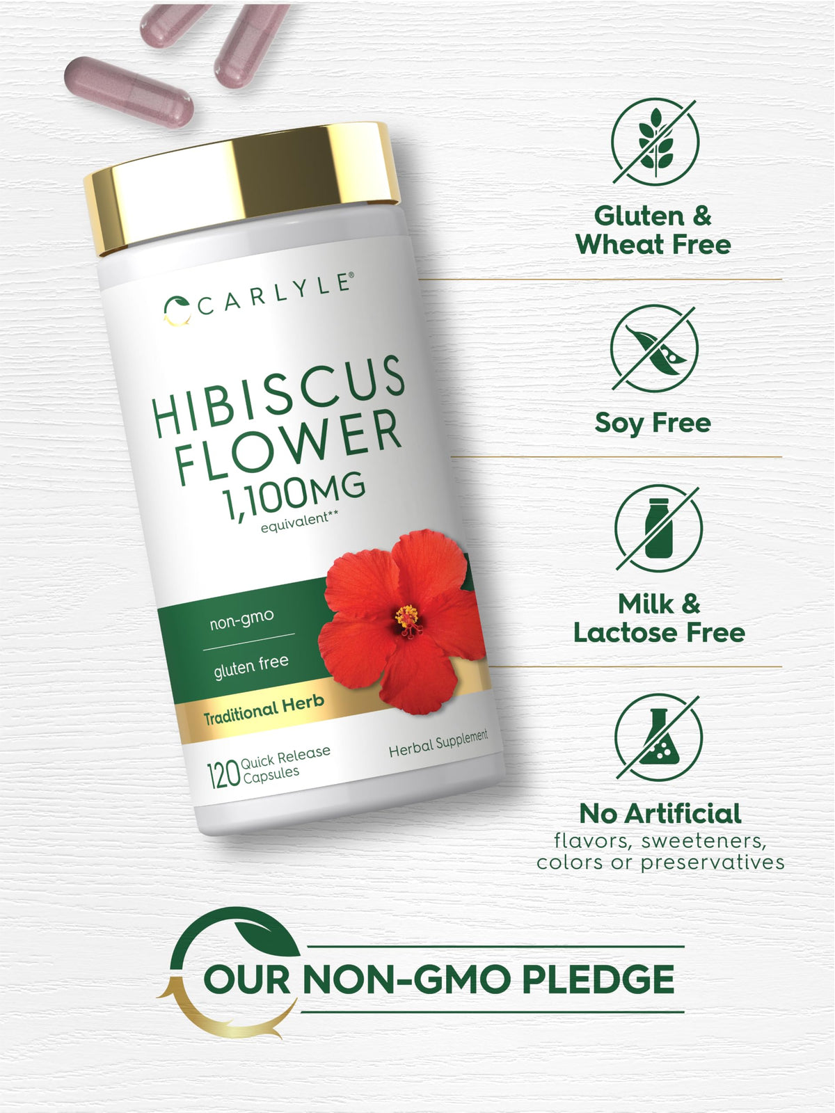 Carlyle Hibiscus Flower Extract | 120 Capsules