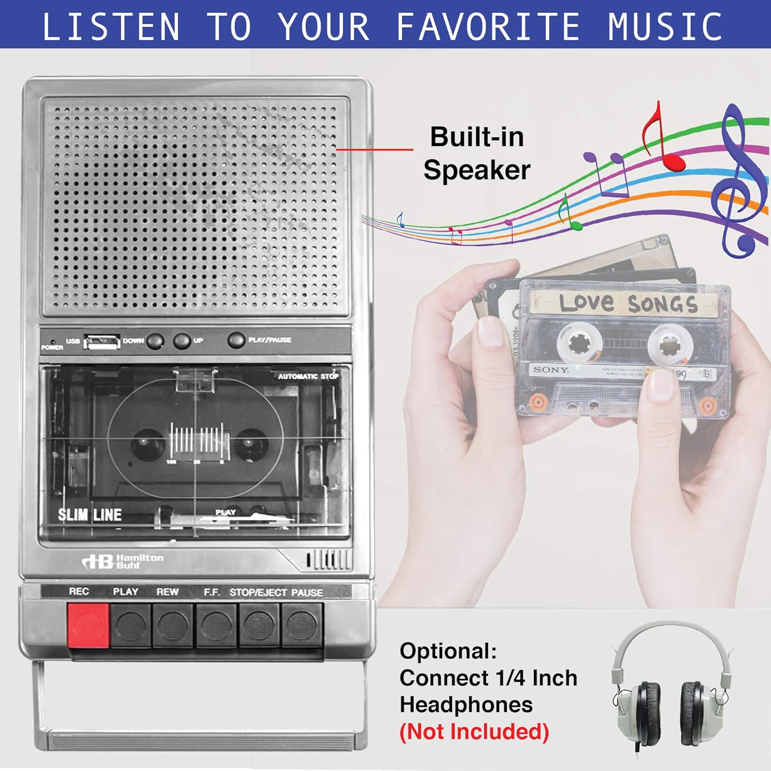 Buy now Hamilton Buhl Classroom Cassette Player, 2 Station, 1 Watt (D132) (HA802) at indiglob india