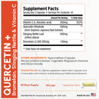 ForestLeaf Quercetin with Bromelain Supplement, 500mg Capsules, 90 Ct | 1350mg Quercetin Complex with Vitamin C, Stinging Nettle for Seasonal Wellness, Non-GMO, Gluten-Free, Vegetarian, Made in USA