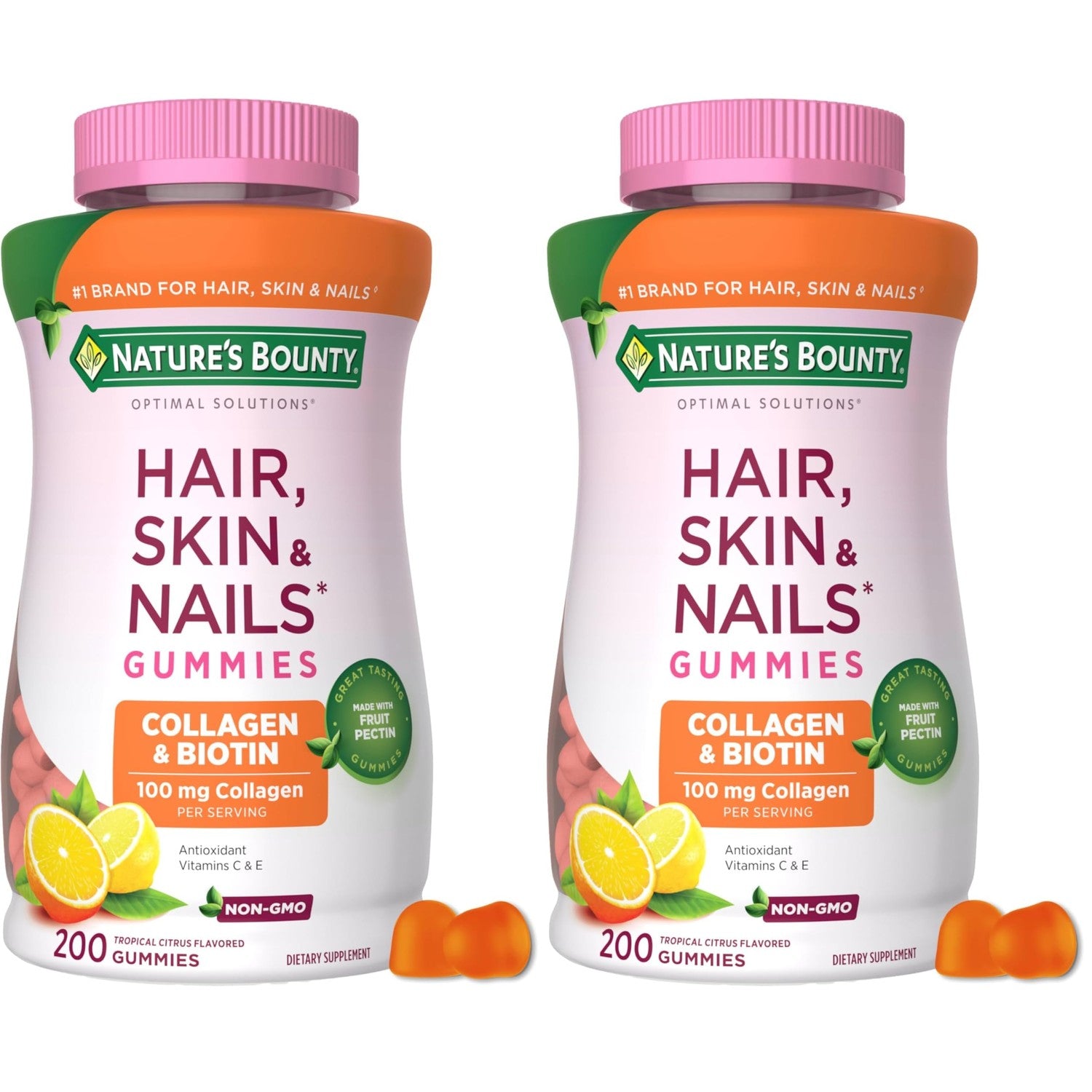 Nature's Bounty Optimal Solutions Hair, Skin & Nail Collagen Pectin Gummies