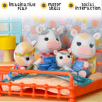 Buy now Honey Bee Acres The Cloverberrys Cow Family, 4 Miniature Doll Figures, Small at indiglob india